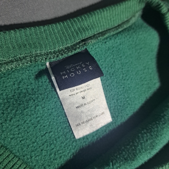 Disney Mickey Mouse Adult Long Sleeve Crew Sweatshirt Sz M‎ Green - Picture 2 of 7